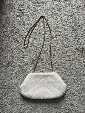Vintage Andre Cellini White Beaded Bag
